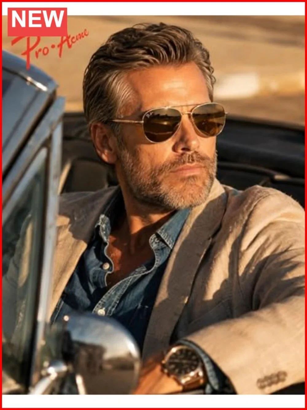 Classic Aviator Crystal Glass Lens Sunglasses UV400 with Leather Case